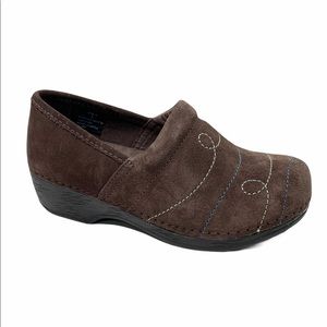 LL Bean Suede Clogs Embroidered Slip On Shoes 3